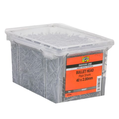 NAIL BULLET BRIGHT  40X2.0MM  (5KG PAIL)
