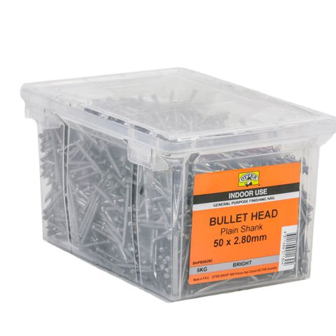 NAIL BULLET BRIGHT  50X2.8MM  (5KG PAIL)