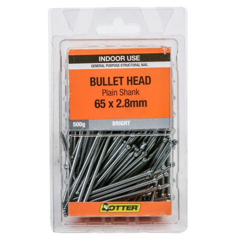 NAIL BULLET BRIGHT  65X2.8MM  (500G PACK)