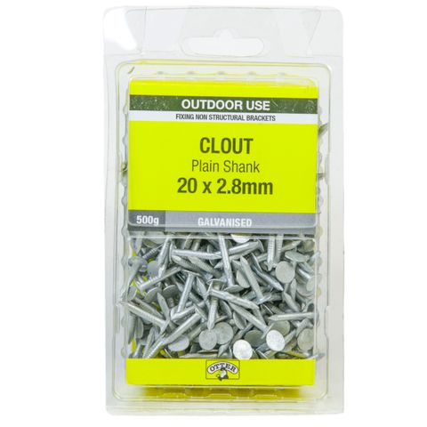 NAIL CLOUT GALV  20X2.8MM  (500G PACK)