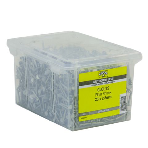 NAIL CLOUT GALV  25X2.8MM  (5KG PAIL)