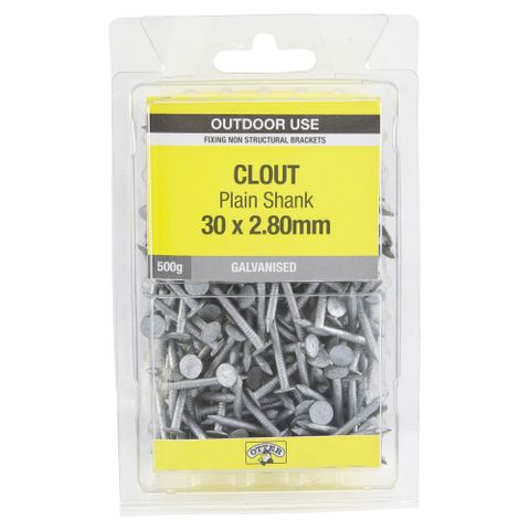 NAIL CLOUT GALV  30X2.8MM  (500G PACK)