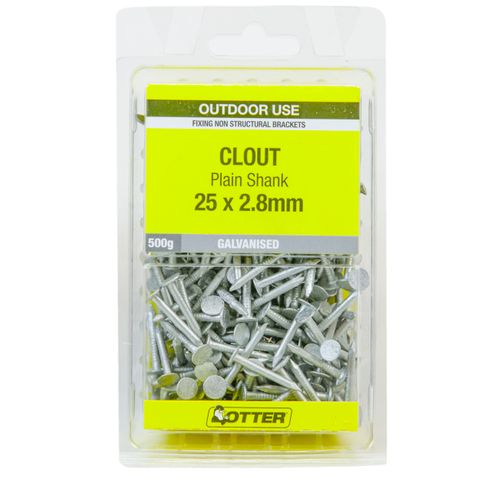 NAIL CLOUT GALV  25X2.8MM  (500G PACK)