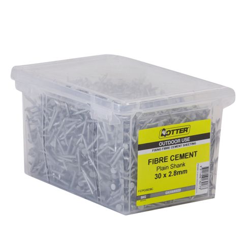 NAIL FIBRE CEMENT PLAIN GALV 30X2.8MM (5KG PAIL)