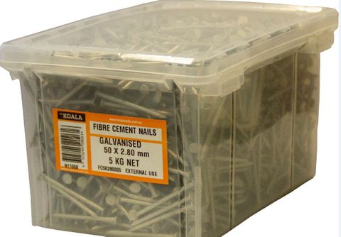 NAIL FIBRE CEMENT PLAIN GALV 50X2.8MM (5KG PAIL)