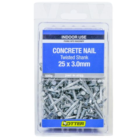 NAIL CONCRETE FLUTED 25X3.0MM (500G PACK)