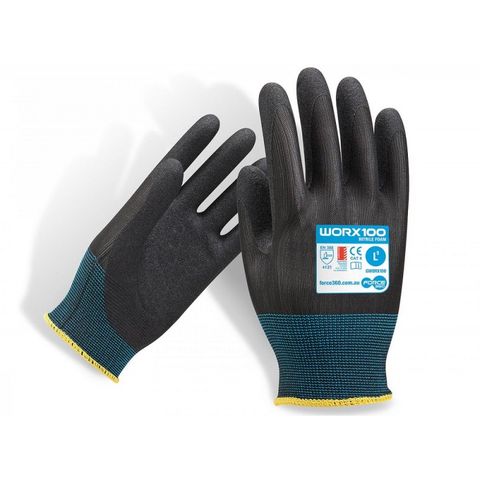 GLOVES NITRILE FOAM GRIP GWORX100 SML (PACK 12)