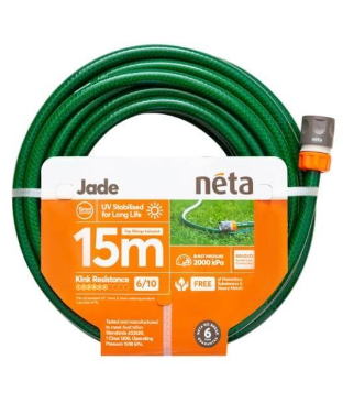HOSE GARDEN JADE 12MM X 15M (ROLL) FITTED