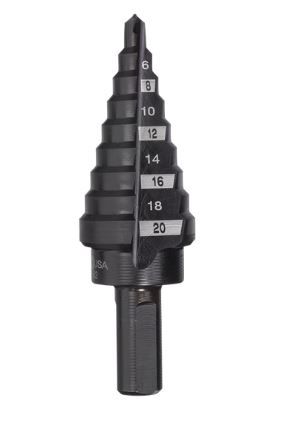 STEP DRILL BIT 9 HOLE 4MM-20MM MILW METRIC