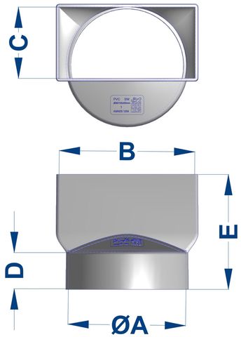 STORMWATER DOWNPIPE ADAPTOR 75RX80X50MM (PVC)