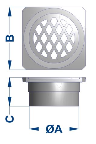 STORMWATER  GRATE 90MM SQUARE EDGE (PVC)
