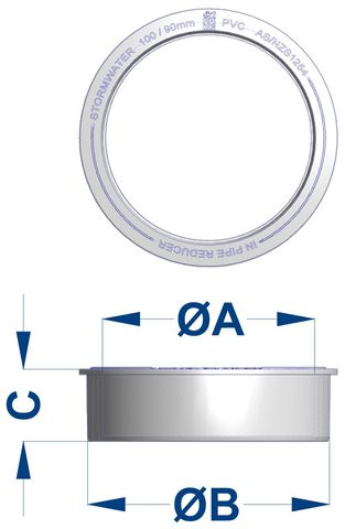 STORMWATER REDUCER BUSH 100MM X 90MM (PVC)