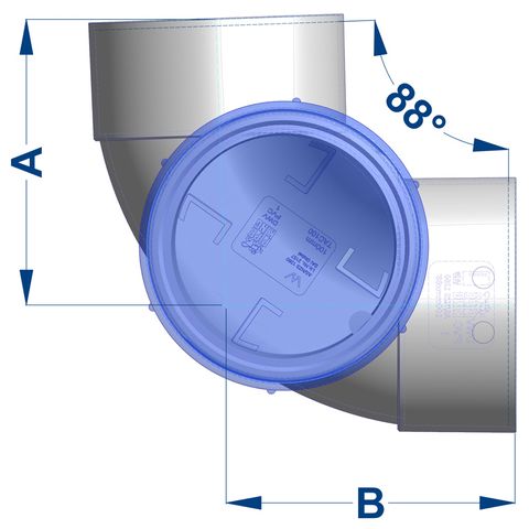 SEWER DWV ELBOW F&F 150M X 45 DEG (PVC)