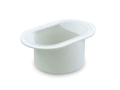 PVC POP DOWN PIPE ROUND 75MM FLAT BASE
