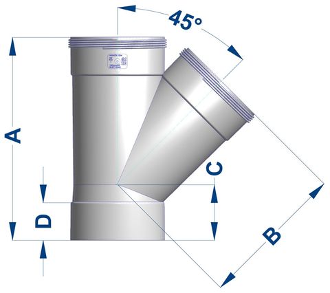 STORMWATER Y JUNCTION F&F 90MM X 45 DEG (PVC)