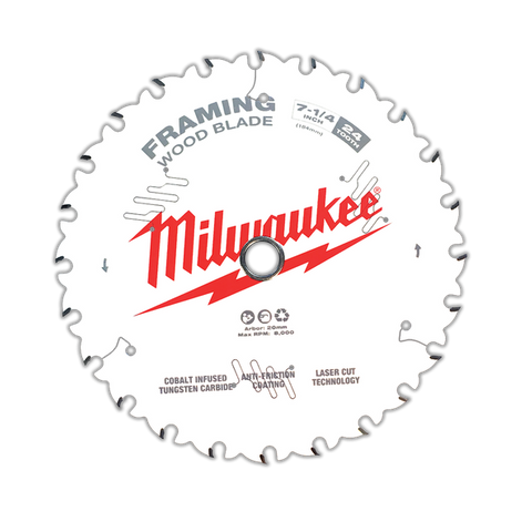 MILWAUKEE 184MM (7-1/4") 24T WOOD CIRC SAW 10PK