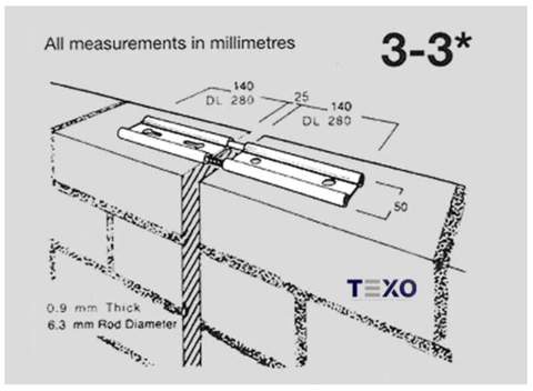 TIE EXPANSION GALV VERTICAL JOINT MET 3-3