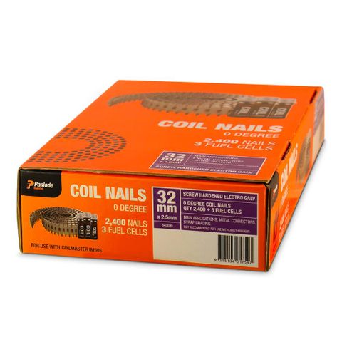 NAIL COIL PASLODE 32X2.5MM SHEG WITH 3FC (BOX2400)