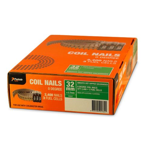NAIL COIL PASLODE 32X2.7MM HDG WITH 3 FC (BOX2400)