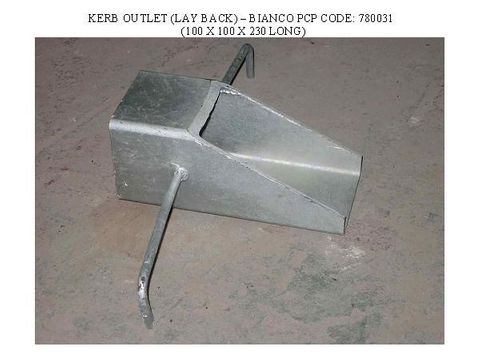 OUTLET KERB HDG 100X100X230MM