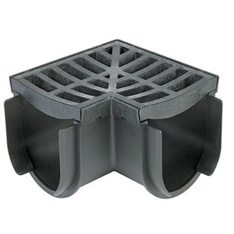 RELN CHANNEL CORNER/GRATE BLACK PVC 100MM