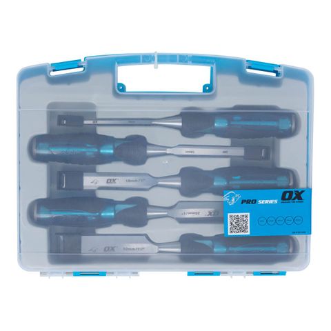 CHISEL SET OX PRO H/DUTY WOOD PLS CASE OX-P370105