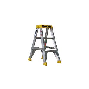LADDER BAILEY DOUBLE SIDED ALUM 4 STEP 1.2M  150KG