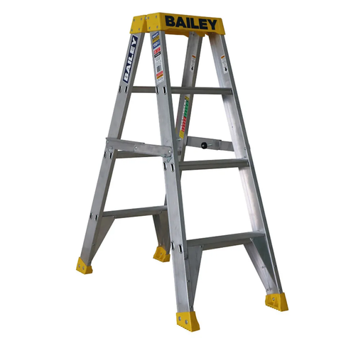 LADDER BAILEY DOUBLE SIDED ALUM 4 STEP 1.2M  150KG