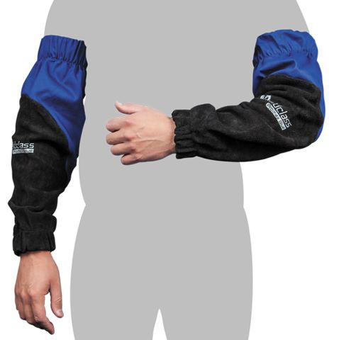 SLEEVE WELDERS BLUE LEATHER PROMAX (PAIR)