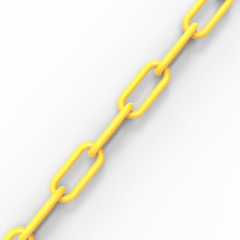 CHAIN PLASTIC SAFETY 6MM YELLOW 25M PC6Y-R (ROLL)