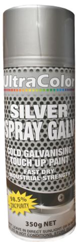 SILVER SPRAY COLD GALV 350G ULTRACOLOUR