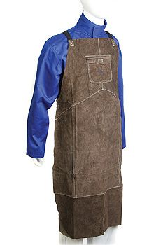 APRON WELDING LEATHER CHARCOAL BROWN 103X63CMXL