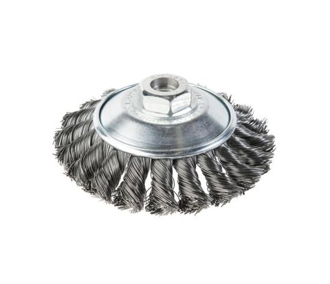 WHEEL WIRE TWIST BEVEL KNOT STEEL 125MM x M14x2