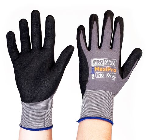 GLOVES MAXIPRO NITRILE FOAM NPN SIZE 8 (PAIR)