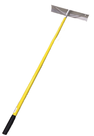 RAKE CONCRETE YELLOW 490 W/HANDLE