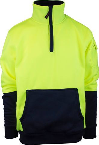 JUMPER FLEECE T/INC 1/4 ZIP YELL/NAVY XL