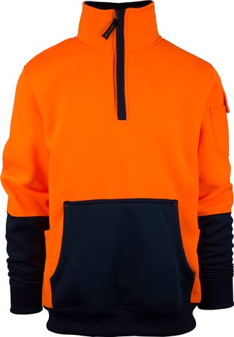 JUMPER FLEECE T/INC 1/4 ZIP ORG/NAVY XL