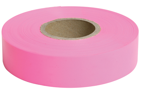 TAPE SURVEY/FLAGGING GLO PINK 100MT (ROLL)