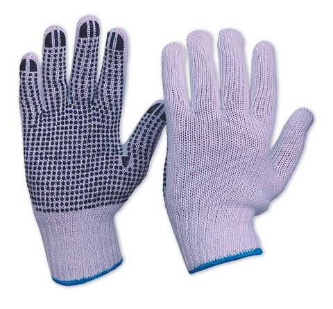 GLOVES POLKA DOT WHITE COTTON MEN'S SIZE (PAIR)