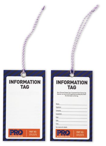 TAG INFORMATION 125X75 PRO (PACK 100)