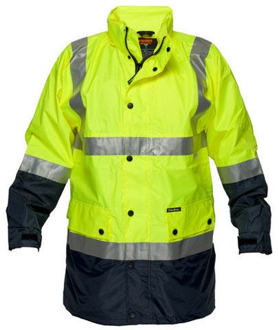 JACKET RAIN REF HI-VIS YELLOW/NAVY MED