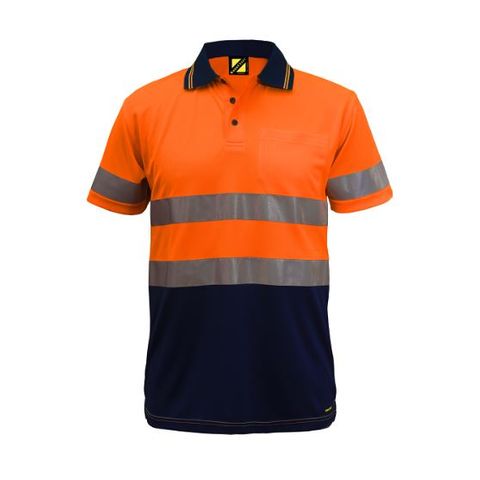 SHIRT POLO MICROMESH S/S REF ORG/NAVY SML