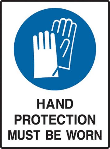 SIGN GLOVES MUST BE WORN IN THIS AREA MTL 300X450