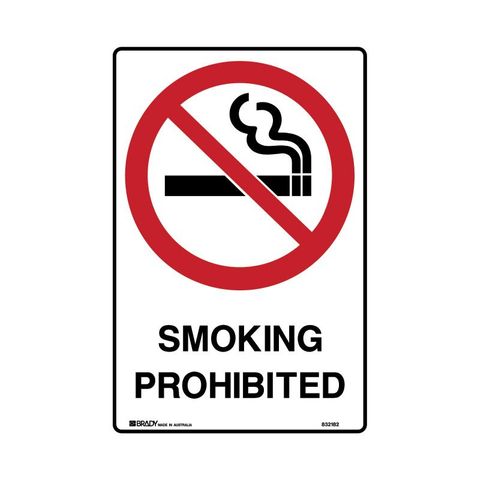 SIGN NO SMOKING PROHIBITED MTL 300X450MM