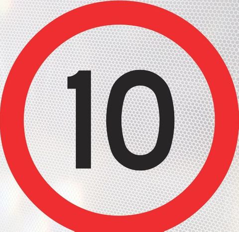 SIGN SPEED 10KM CFLT 600X600MM CL1