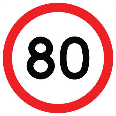 SIGN SPEED 80KM CFLT 600X600MM CL1