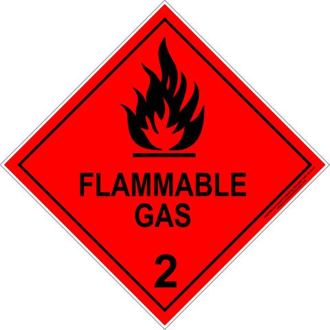 SIGN FLAMMABLE GAS 2  MTL 270X270MM