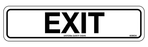 SIGN EXIT BLACK ON WHITE MTL 450X200MM