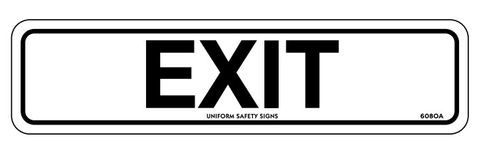SIGN EXIT BLACK ON WHITE MTL 450X200MM
