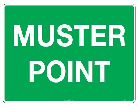 SIGN MUSTER POINT MTL 600X450MM